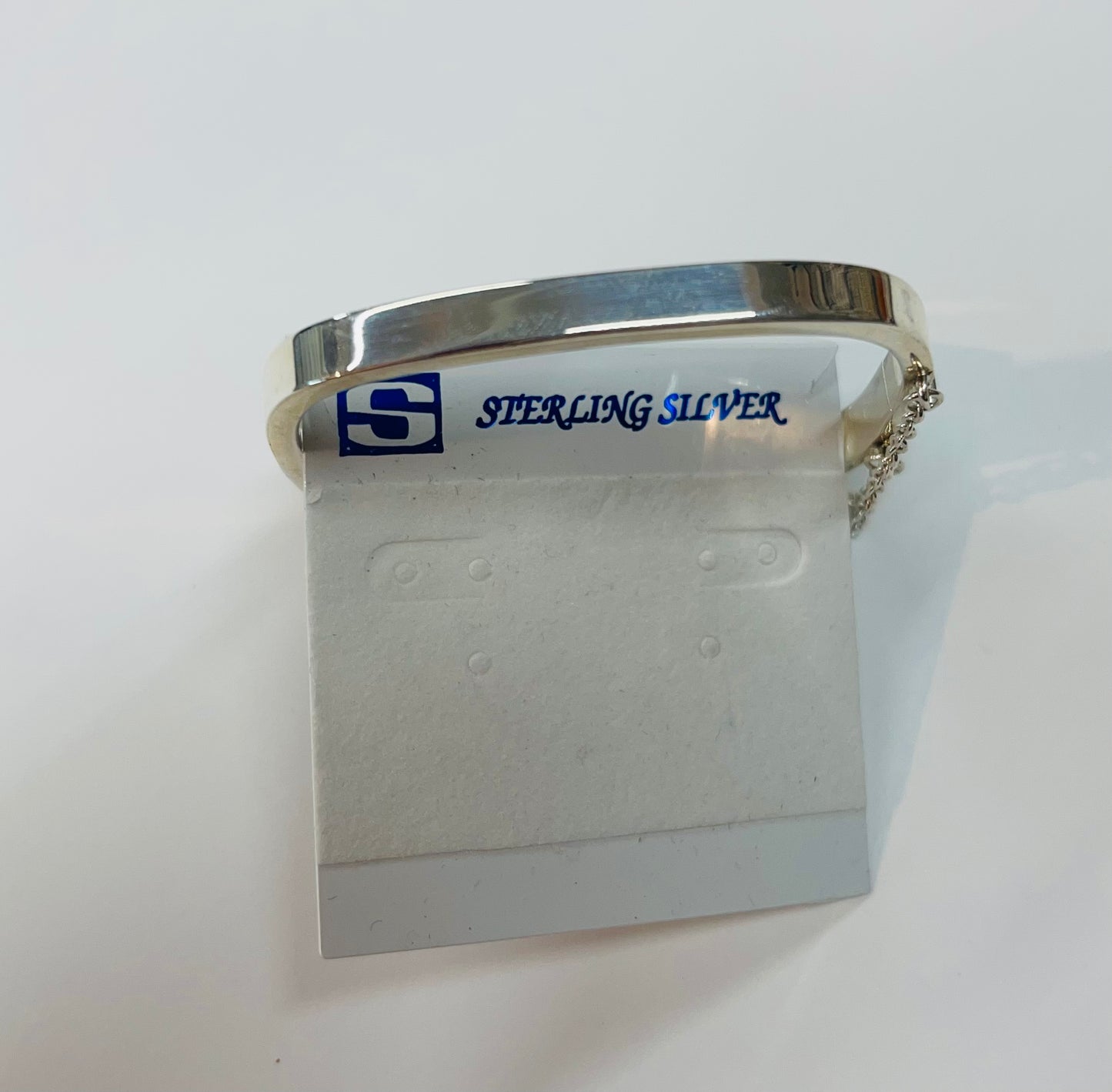 .925 sterling silver 5mm square Hinged Bangle bracelet 5* 35mm for kids /teens /women