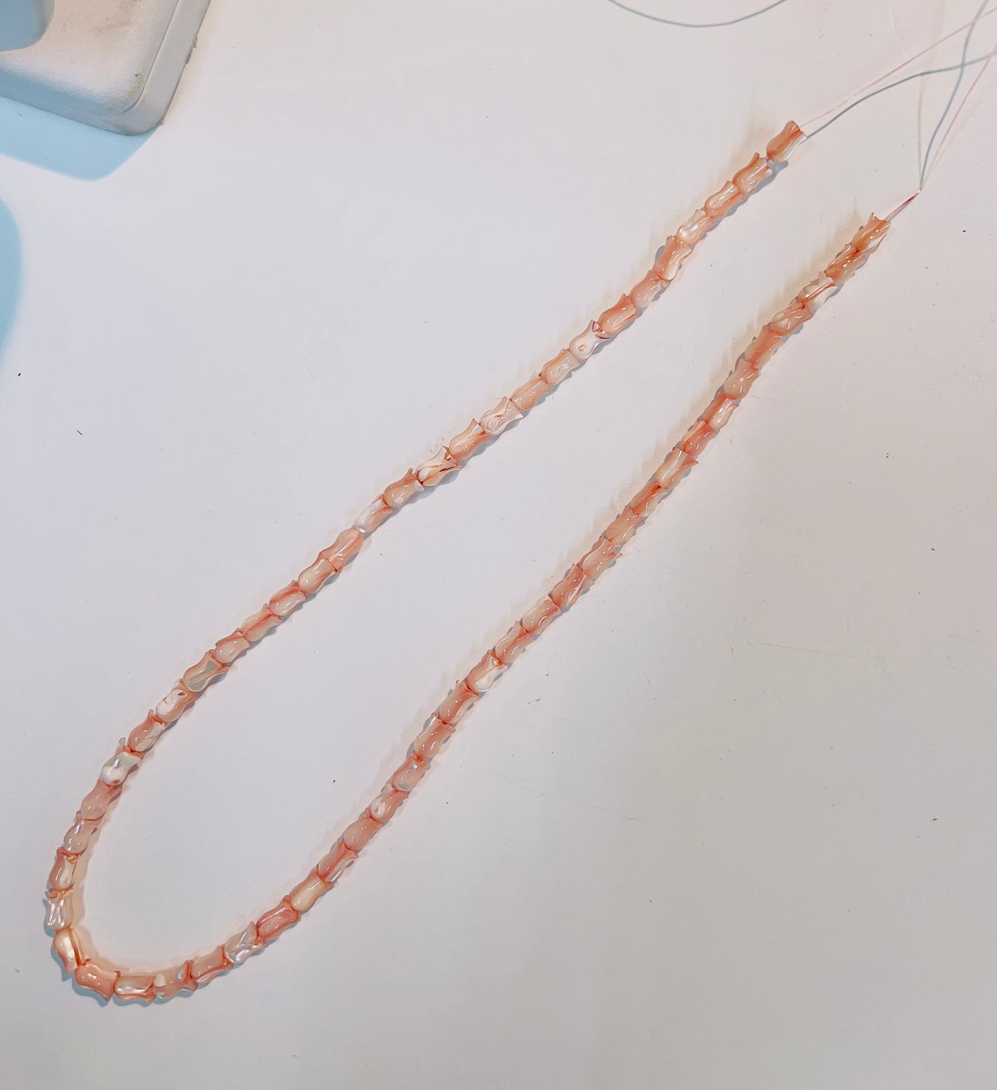 16” pink mother of pears Tulip shape unfinished necklaces