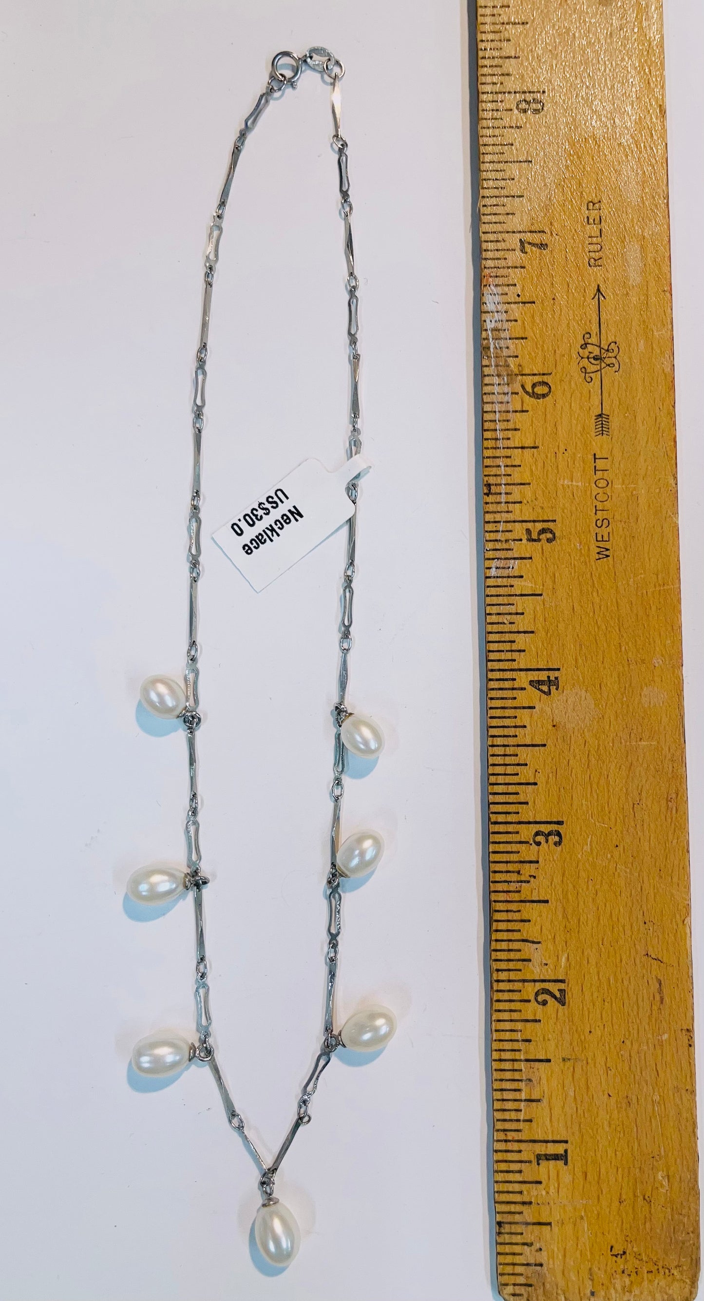 Handcrafted 925 Sterling Silver Pearl Cascade Necklace | Natural Freshwater Pearls