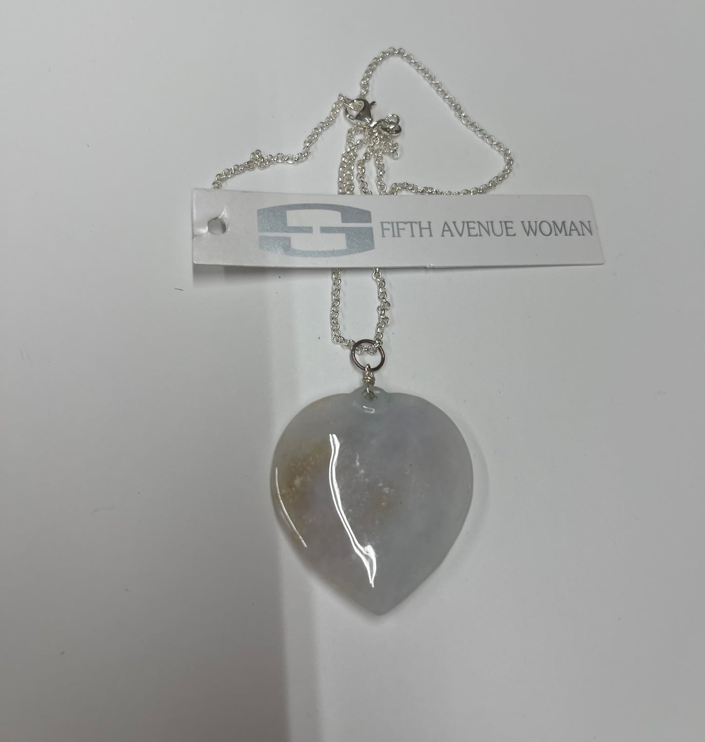 Ancient Heart Jade pendant with 18” sterling Silver necklaces