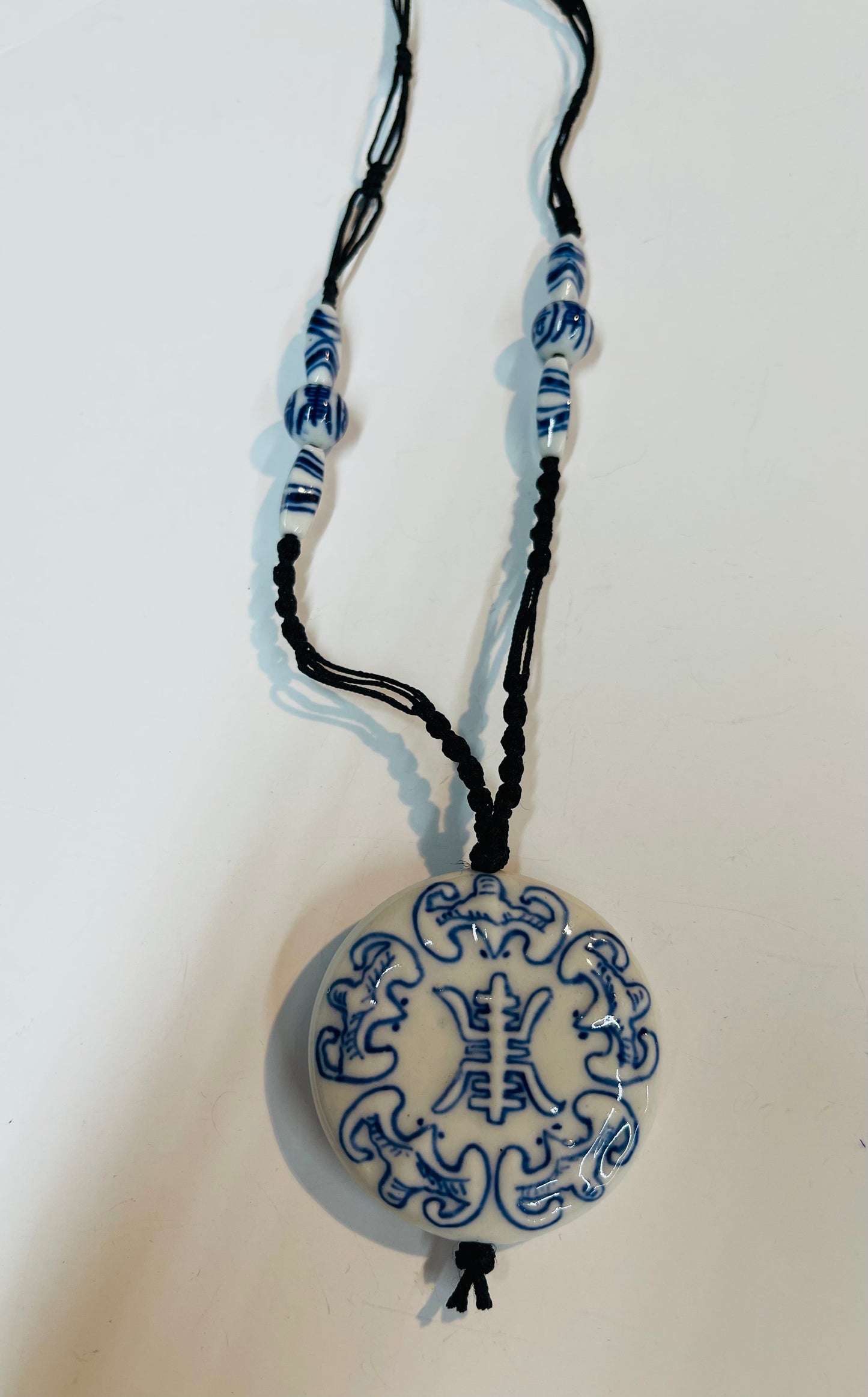 Porcelain Necklace in Blue draft longevity Pendants for women/men