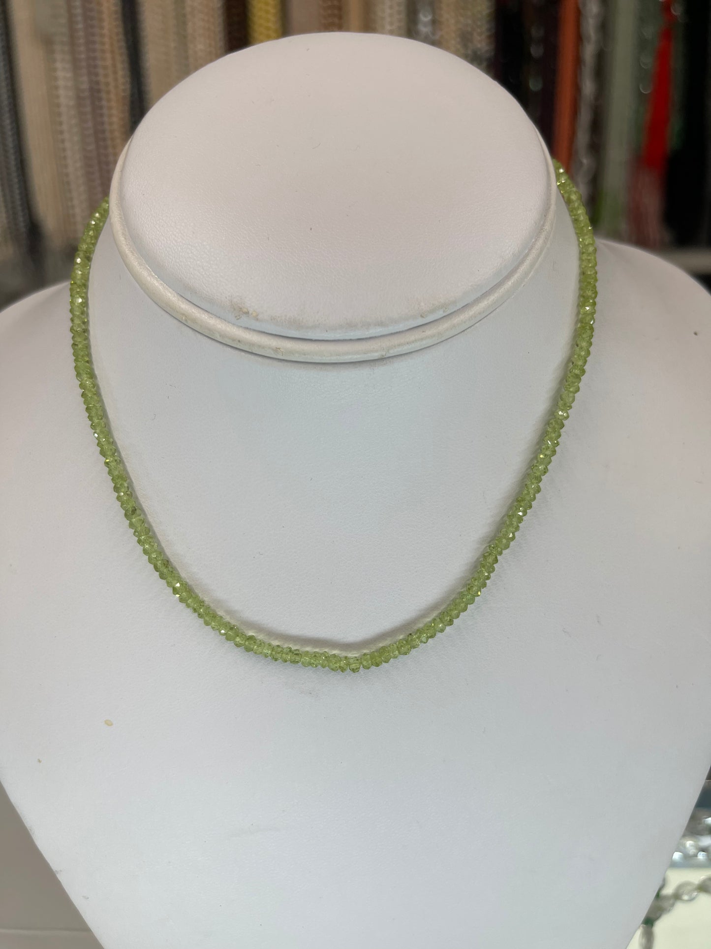 15” Peridot faceted necklaces for women/Teens