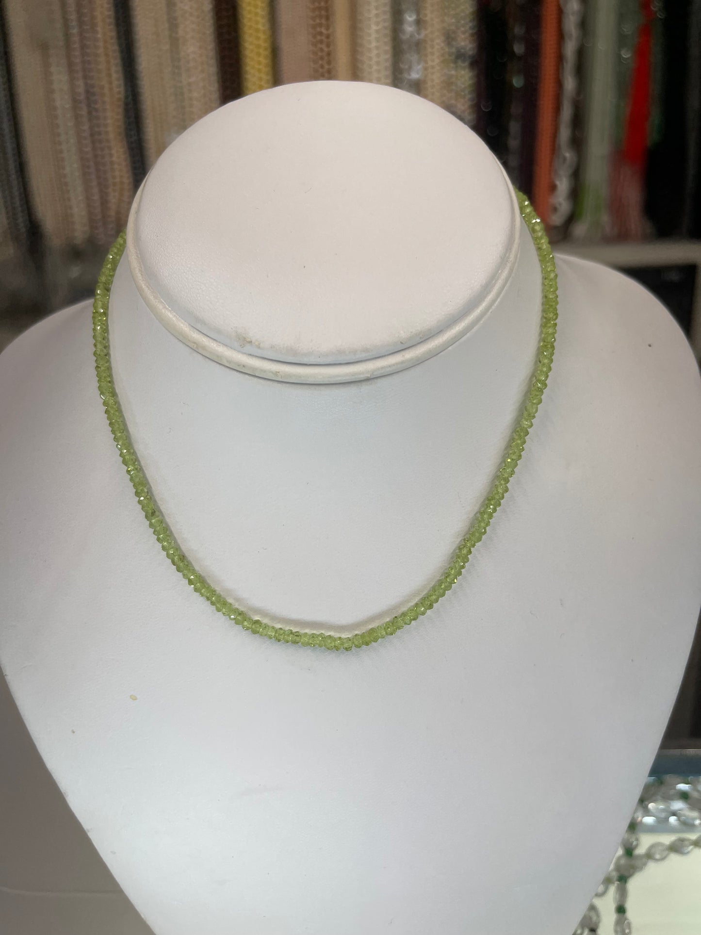 15” Peridot faceted necklaces for women/Teens