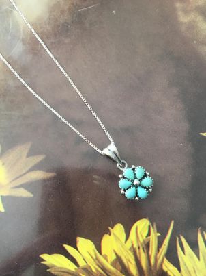 Turquoise Hummingbird Flower Necklace – Chadds Ford Jewelry
